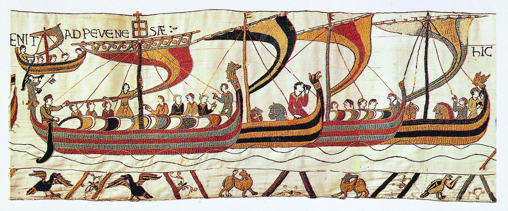 Guillaume le Conquérant fait voile vers l’Angleterre, tapisserie de Bayeux