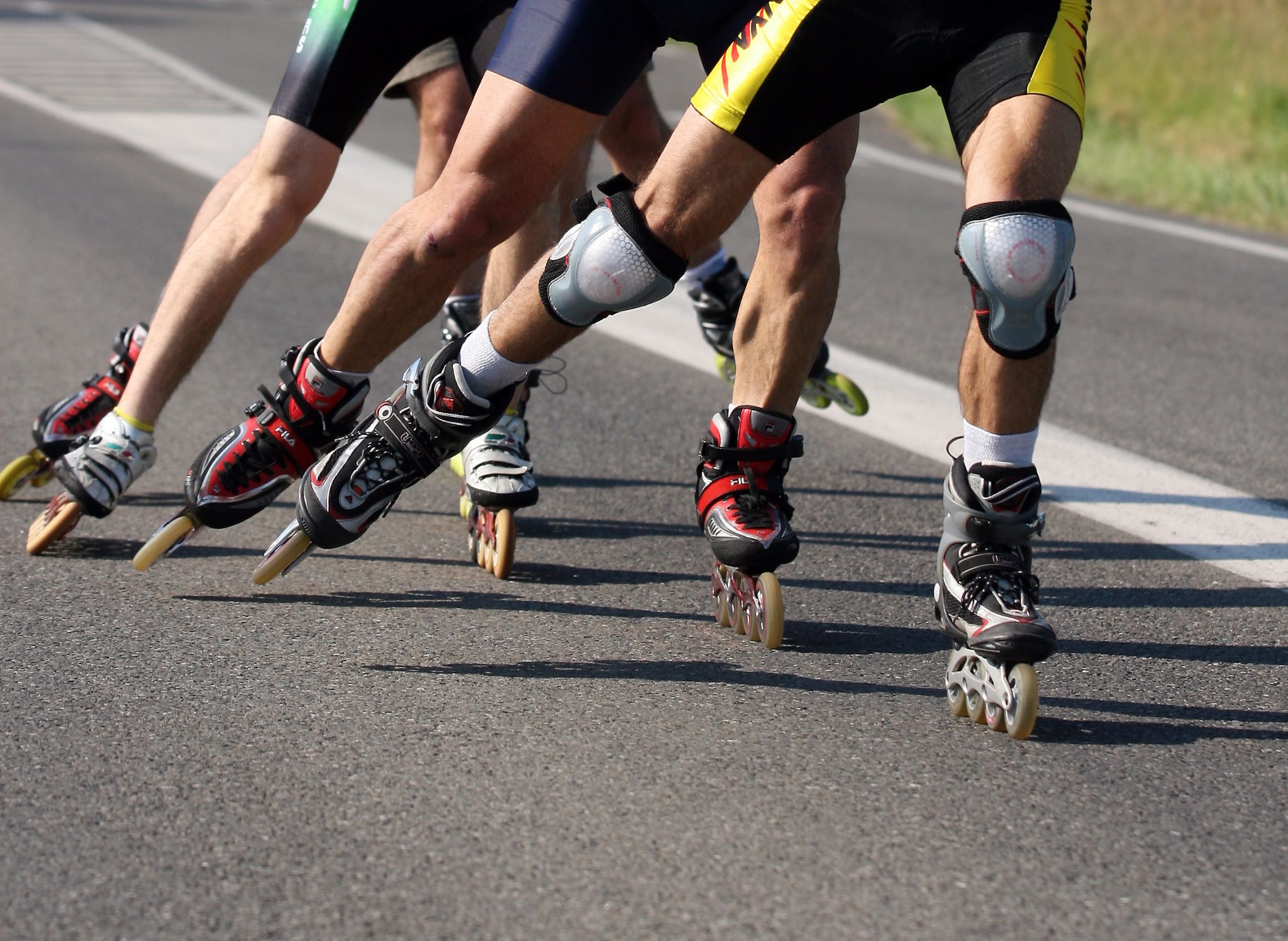 une course de rolleurs