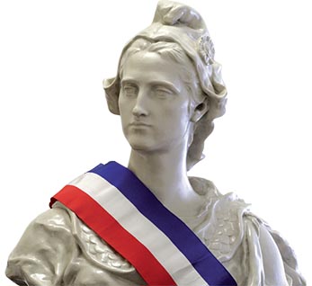 un buste de Marianne, symbole de la République française