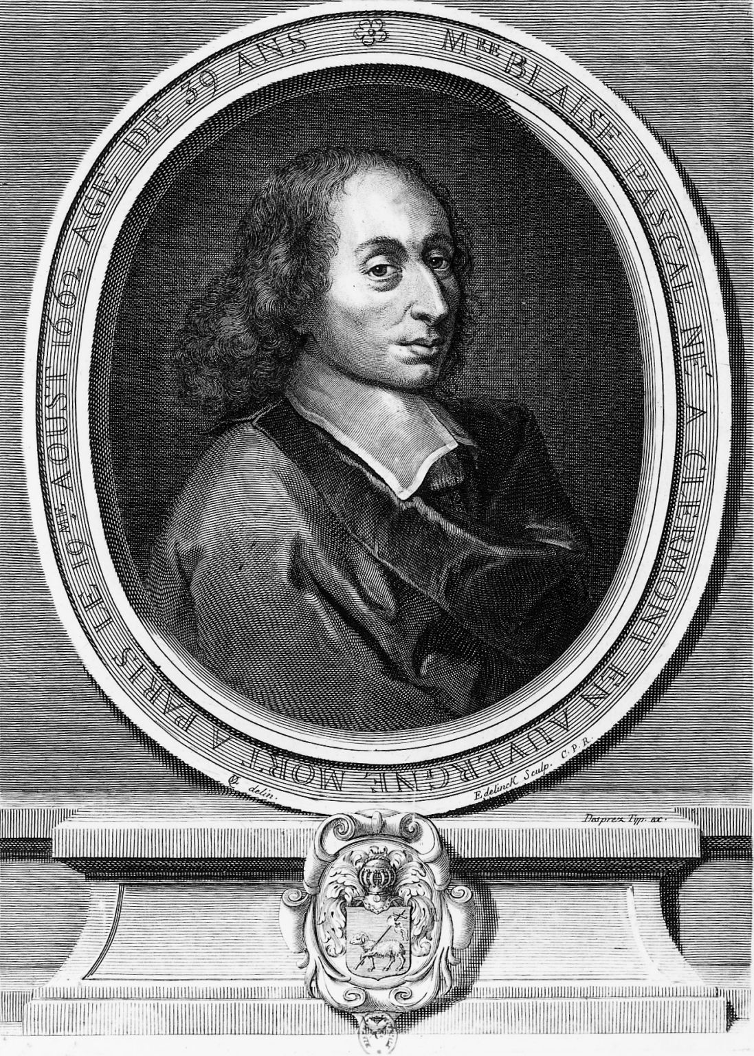 un portrait posthume de Blaise Pascal (1623-1662), réalisé en 1691