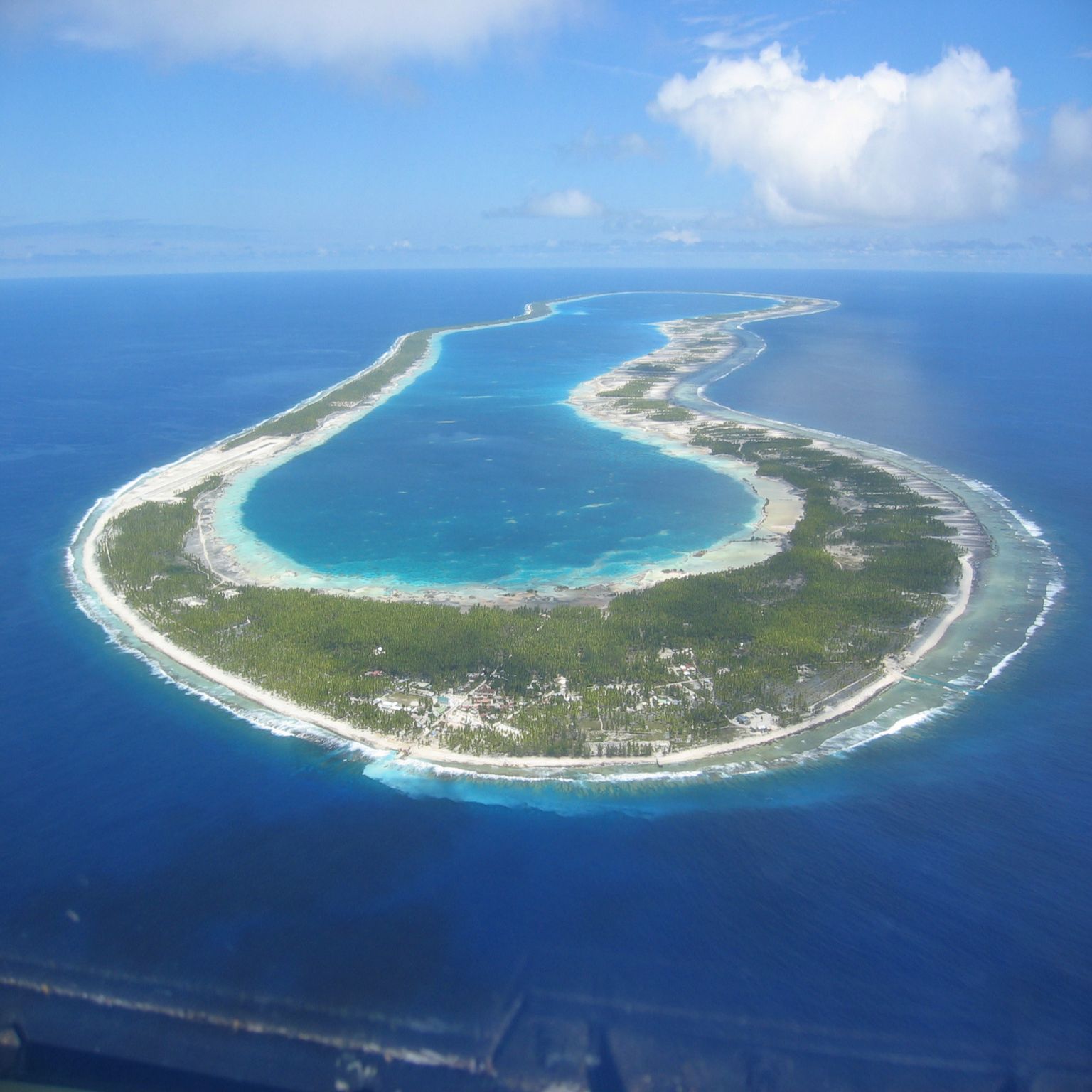 vue aérienne de l’atoll de Reao, dans l’archipel des Tuamotu, en Polynésie française