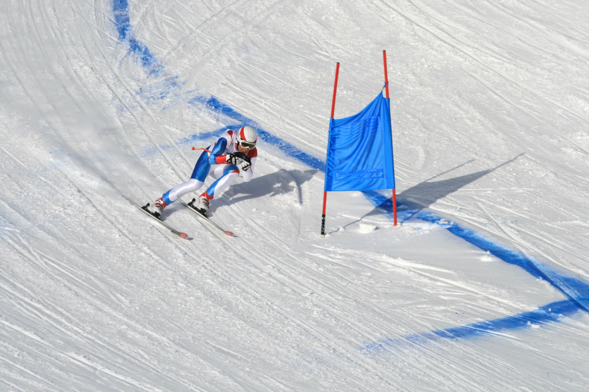 une descente à skis