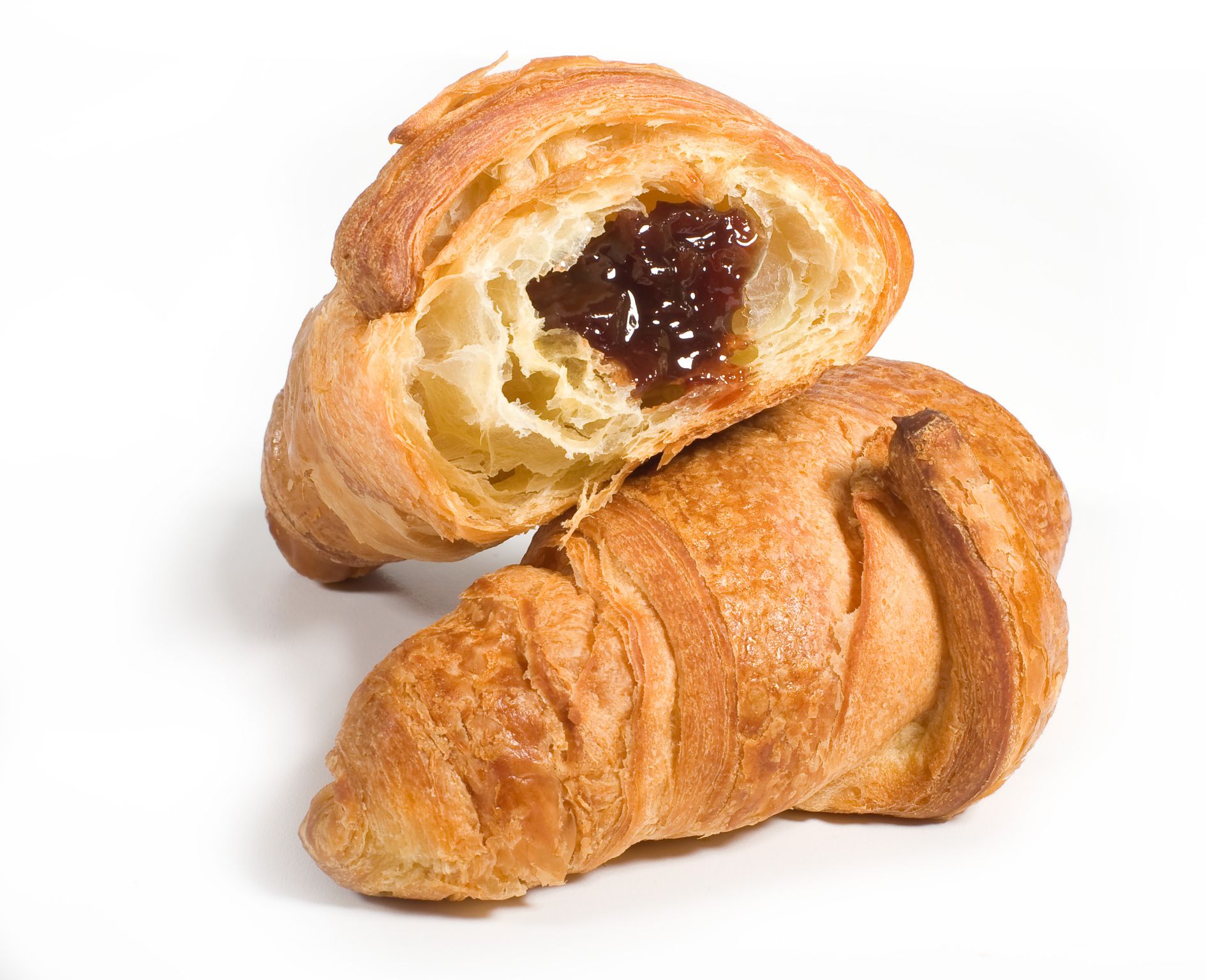 un croissant fourré à la confiture