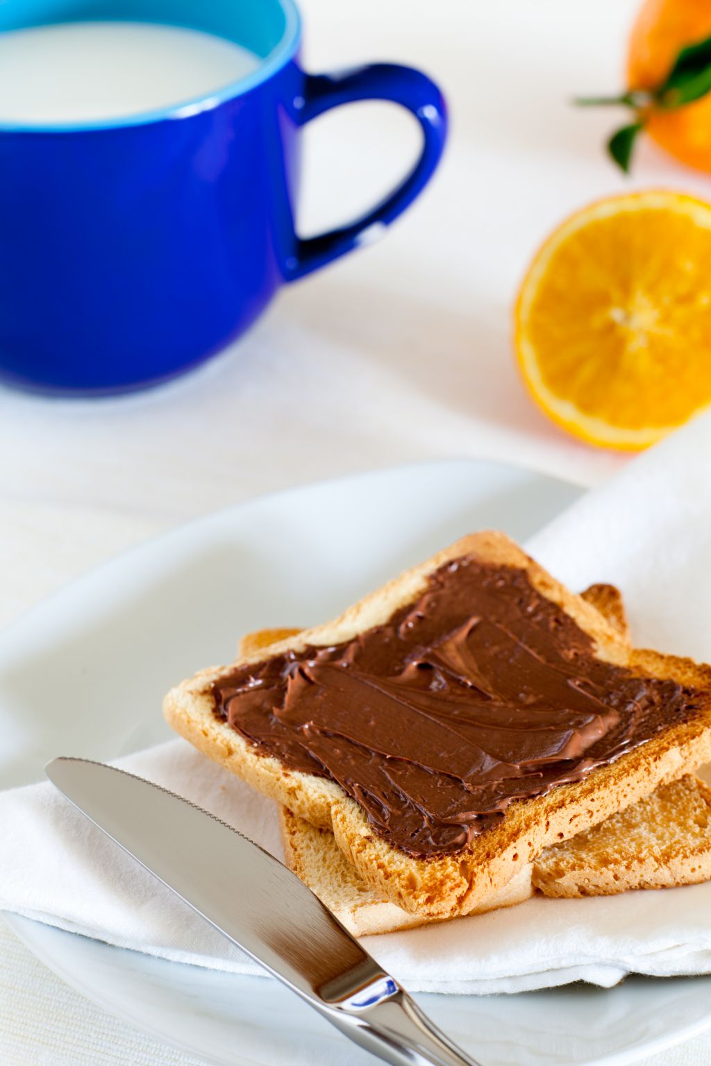 une tartine de pâte chocolatée